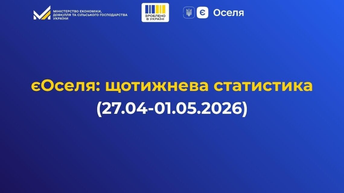 єОселя: щотижнева статистика від Міністерства економіки, довкілля та сільського господарства України