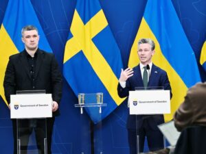 Міністр оборони України Михайло Федоров і міністр оборони Швеції Пoл Йонсон провели прес-конференцію у Стокгольмі